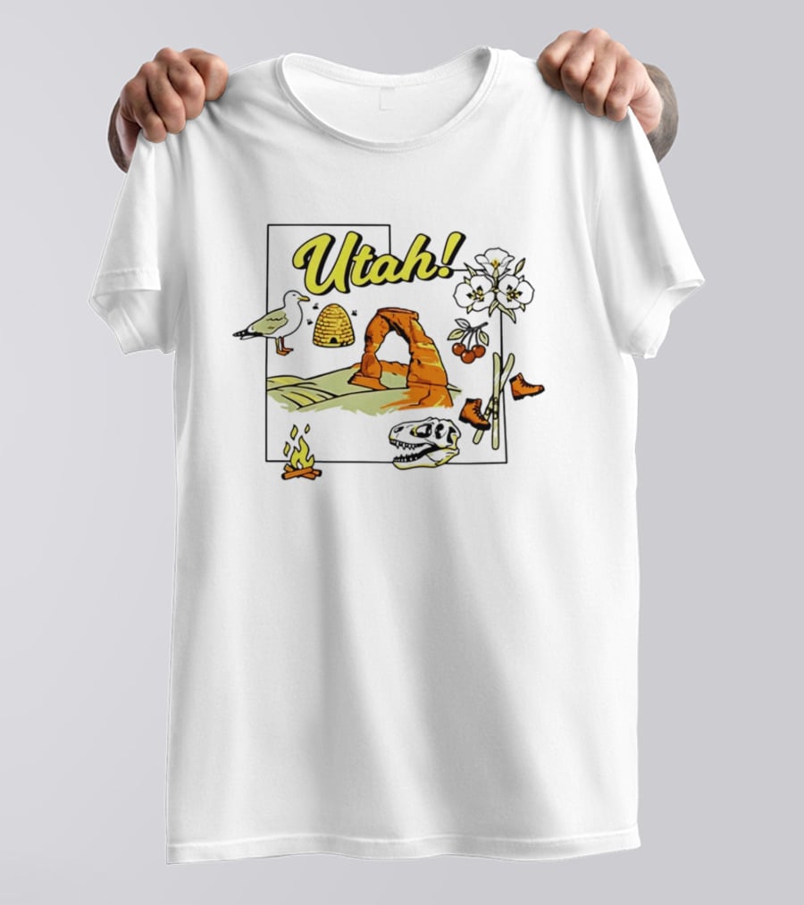 Utah Adventure Highlights Delicate Arch And Beehive T-Shirt