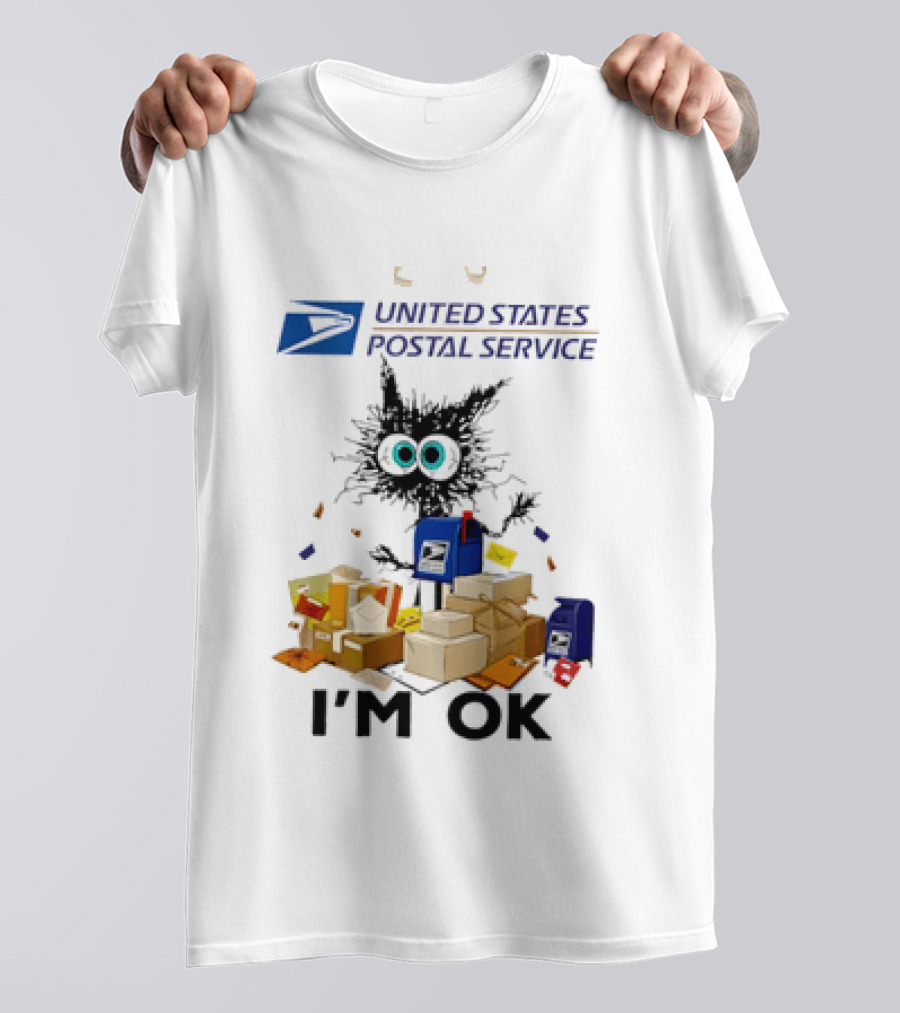 USPS United States Postal Service I'm OK With Cartoon Creature And Packages T-Shirt