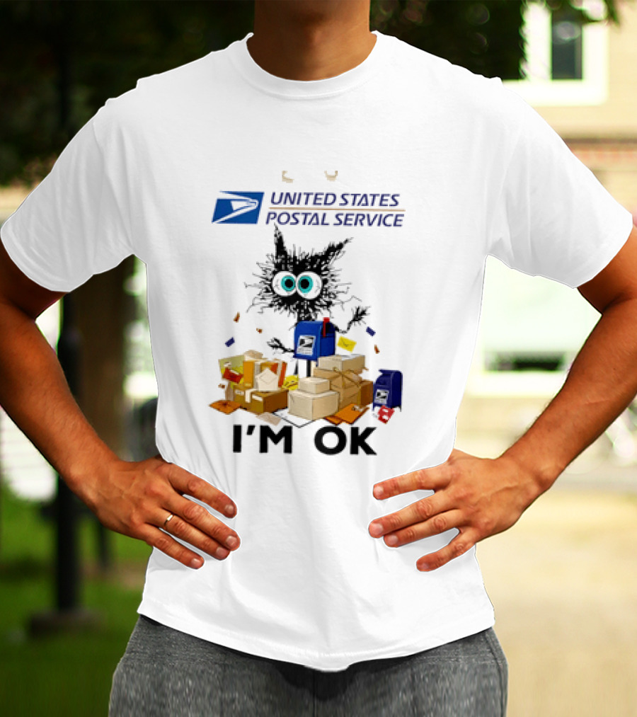 USPS United States Postal Service I'm OK With Cartoon Creature And Packages T-Shirt