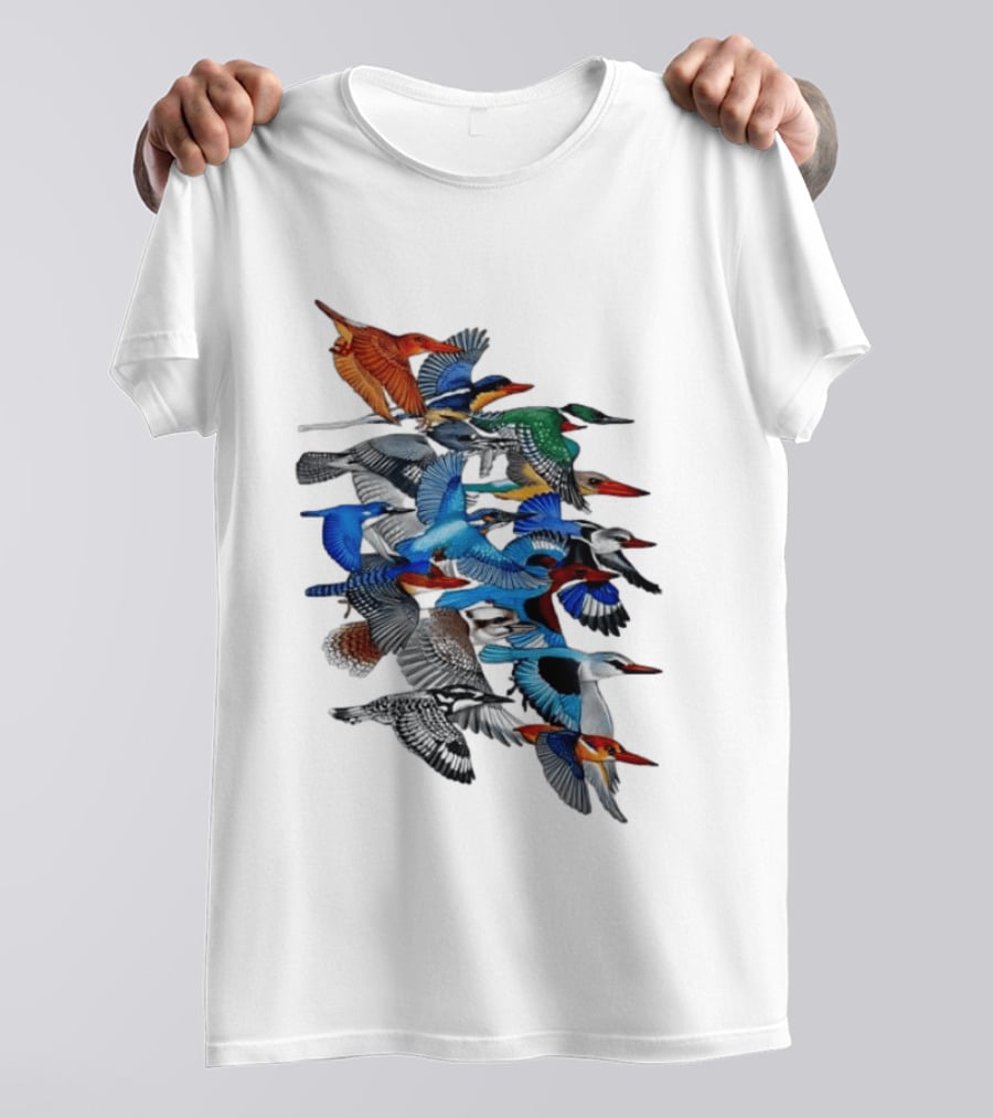 Kingfisher Birds Flying Wildlife Nature Species Collection T-Shirt