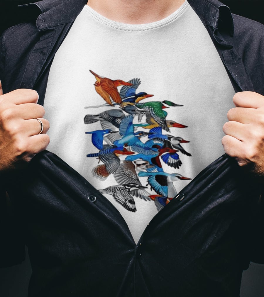 Kingfisher Birds Flying Wildlife Nature Species Collection T-Shirt