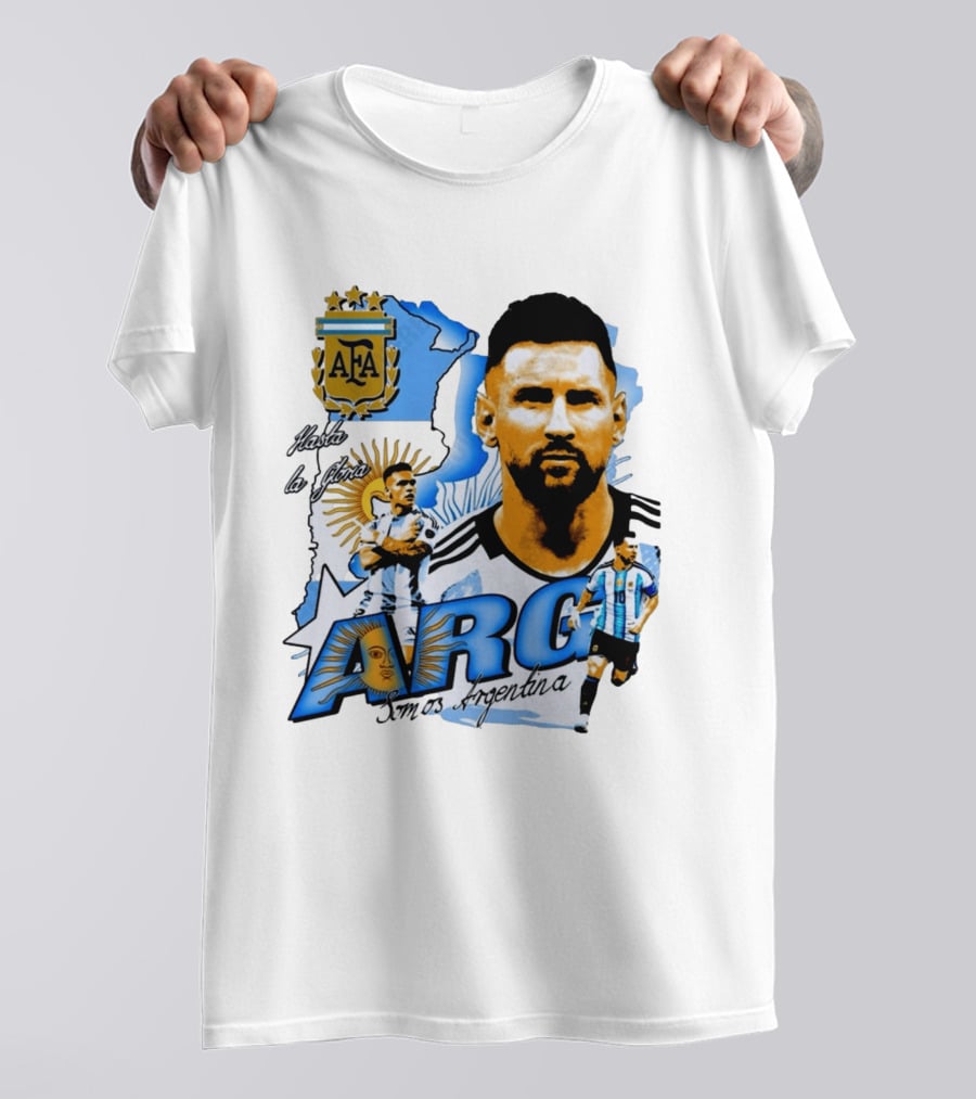 Argentina Lionel Messi Lautaro Martinez AFA Hasta La Gloria Somos Argentina T-Shirt