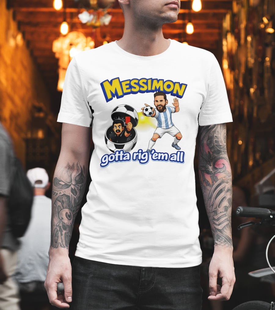 Messimon Soccer Fusion Gotta Rig 'em All Cartoon T-Shirt