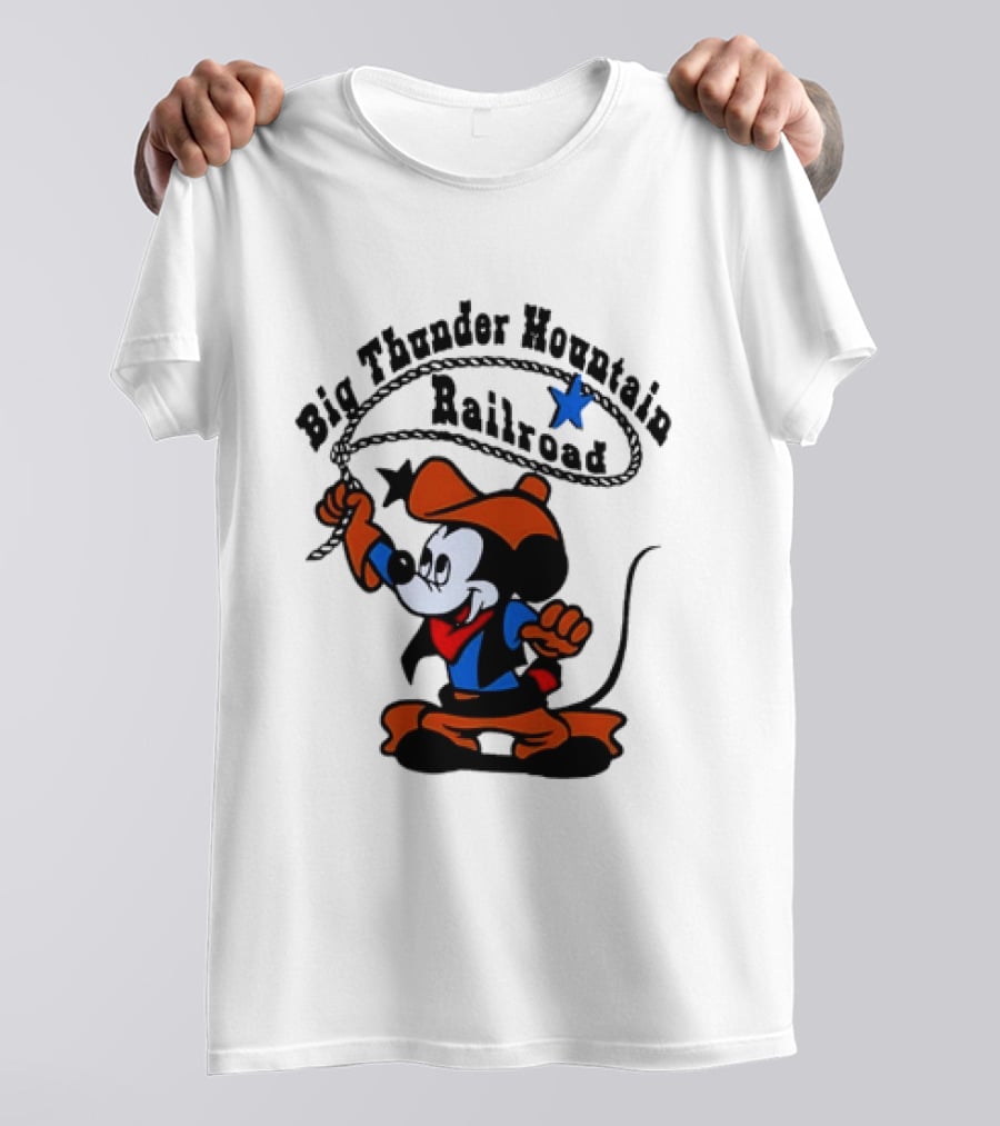 Mickey Mouse Cowboy Lasso Big Thunder Mountain Railroad T-Shirt