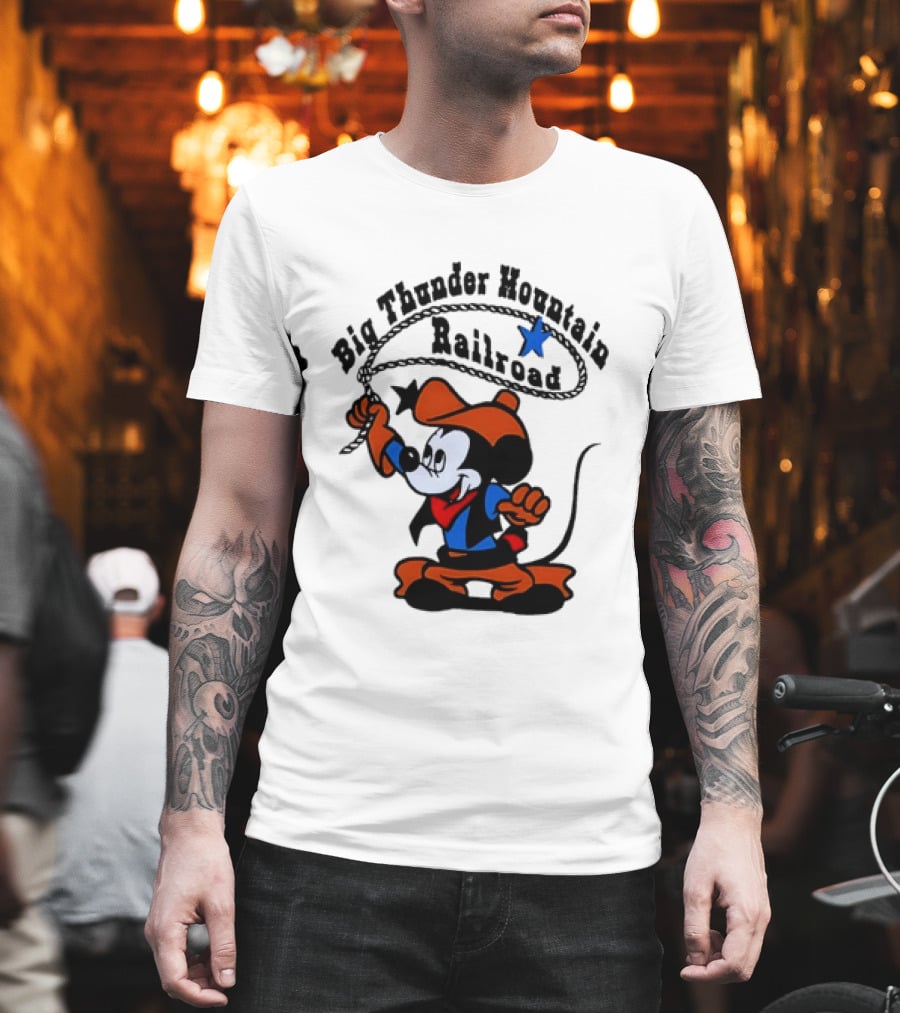 Mickey Mouse Cowboy Lasso Big Thunder Mountain Railroad T-Shirt