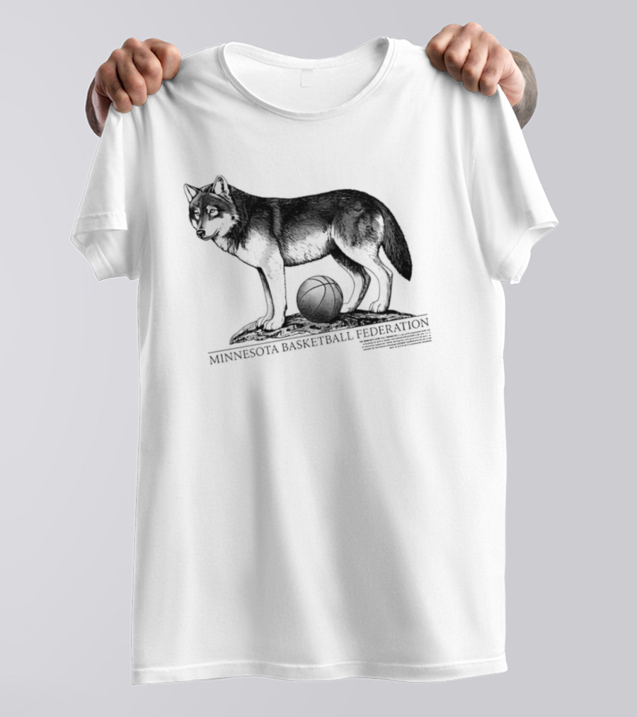 Minnesota Basketball Federation Wolf And Basketball T-Shirt