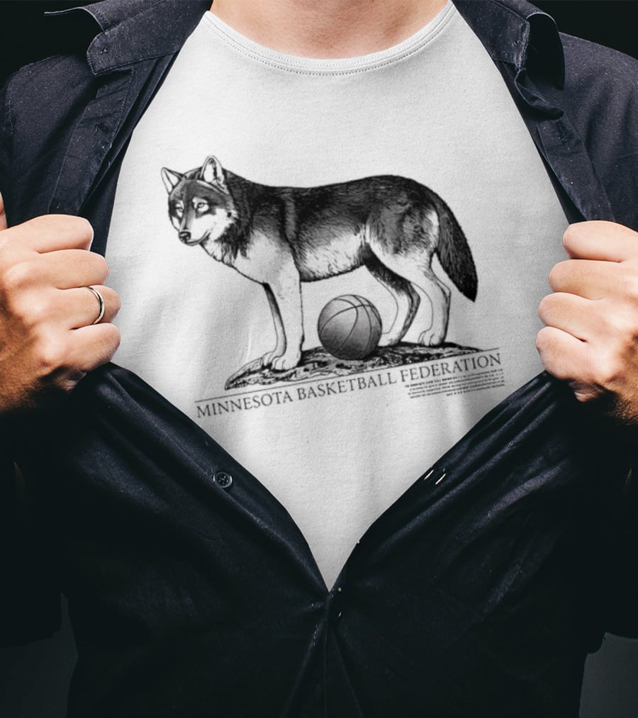 Minnesota Basketball Federation Wolf And Basketball T-Shirt