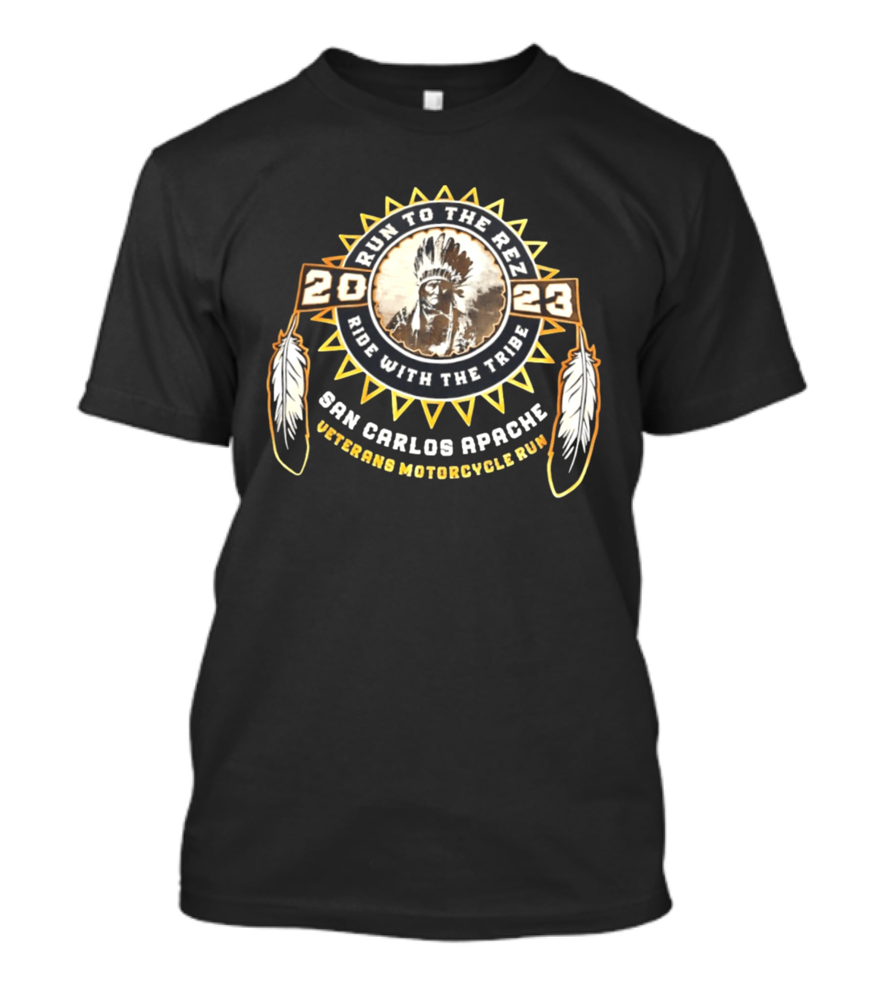 2023 Run To The Rez Ride With The Tribe San Carlos Apache Veterans Motorcycle Run T-Shirt