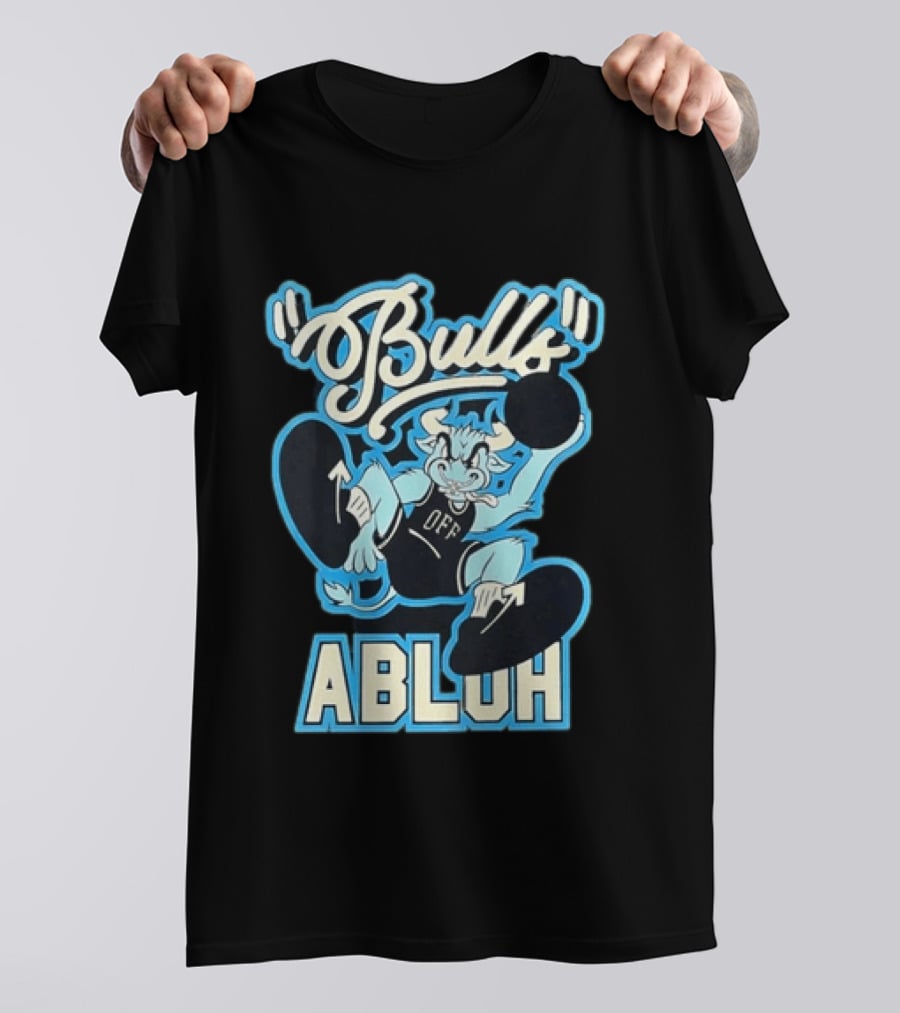 Off White Bulls Abloh Cartoon Basketball T-Shirt