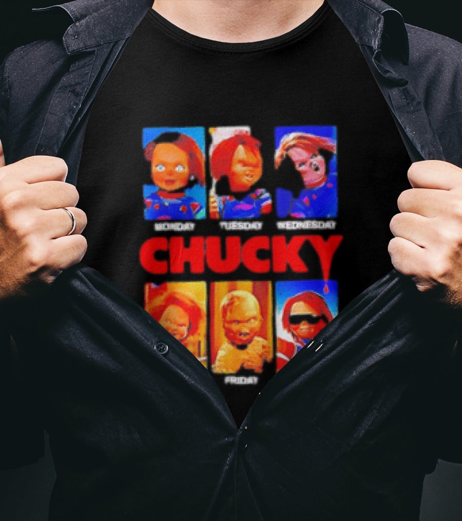 Child's Play Chucky Monday To Weekend Expressions T-Shirt