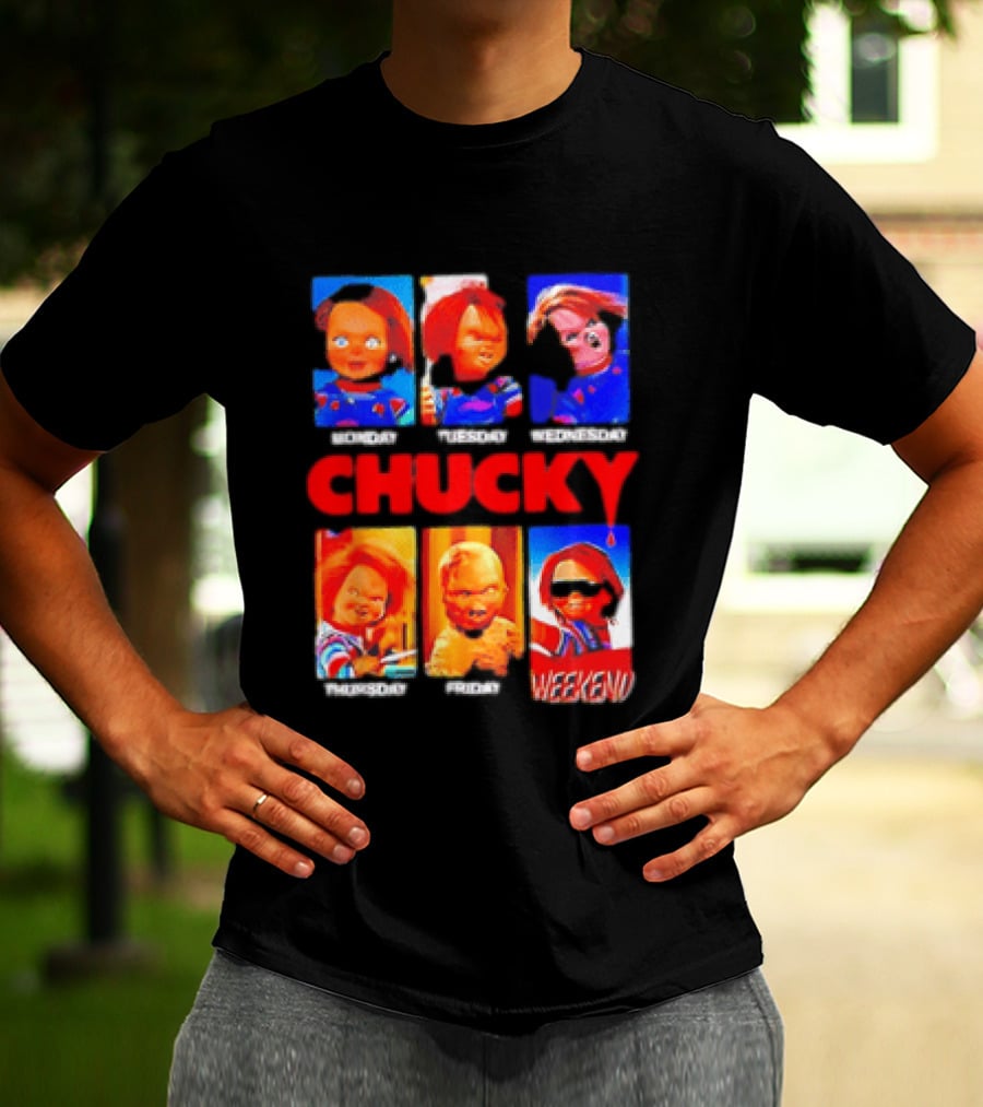 Child's Play Chucky Monday To Weekend Expressions T-Shirt
