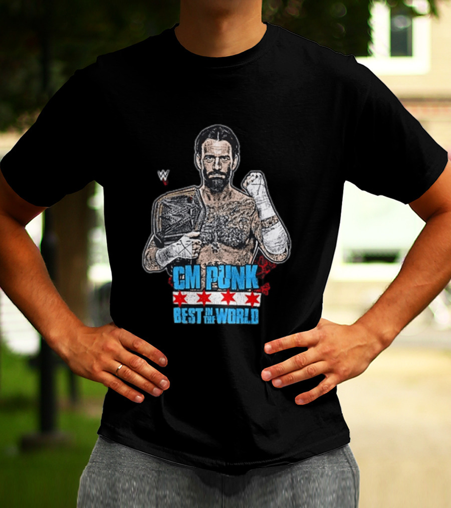 CM PUNK Best In The World Chicago Stars Wrestling Champion T-Shirt