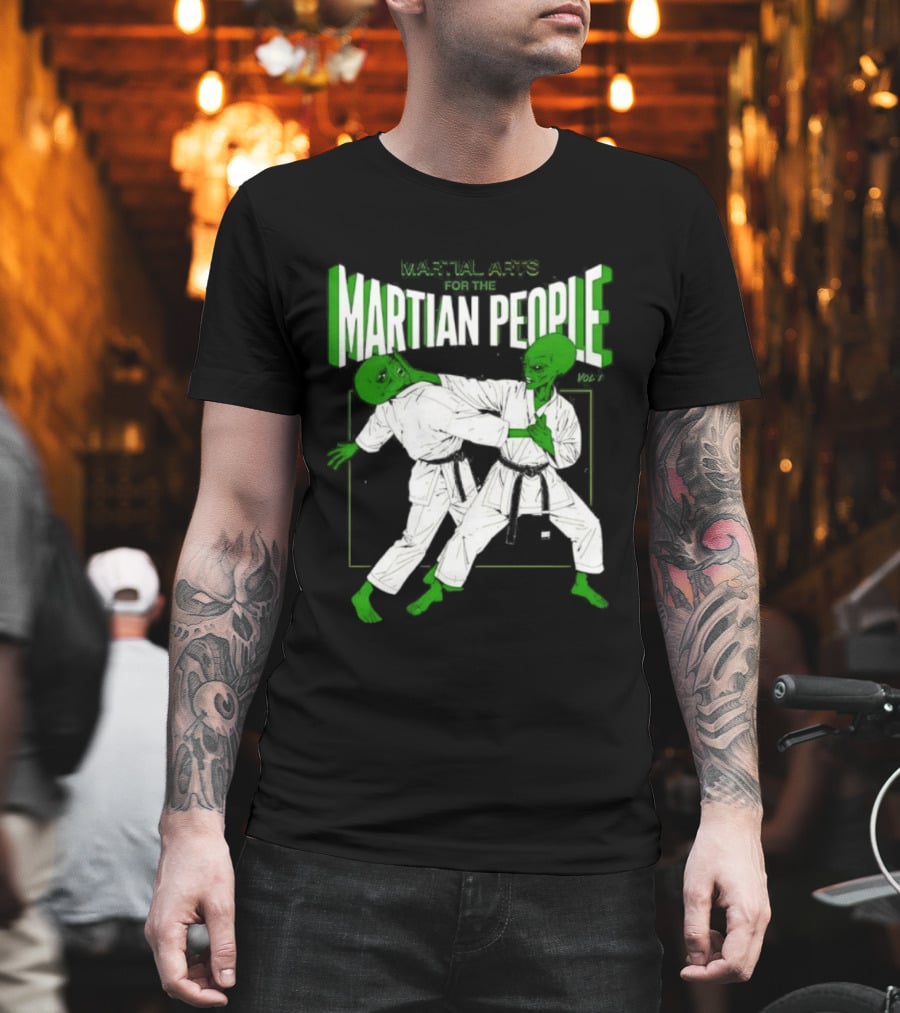 Martial Arts For The Martian People Vol 1 Green Martian Figures In Gi T-Shirt