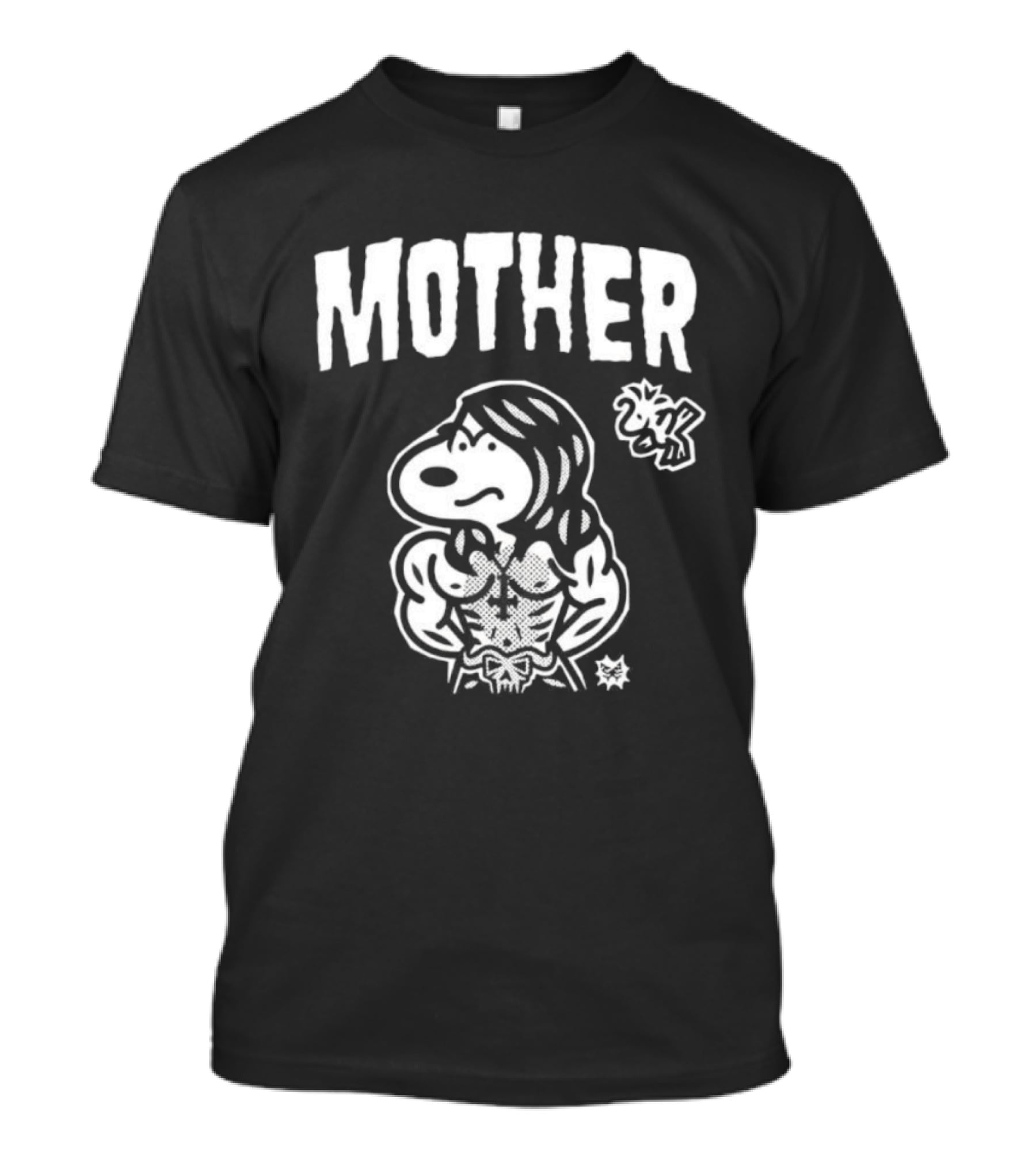 Mother Snoopy Bodybuilder Woodstock Bootleg Cartoon T-Shirt