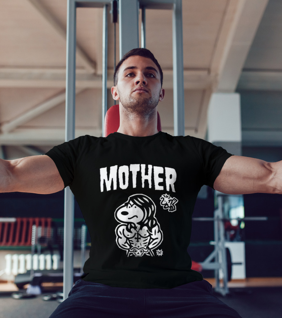Mother Snoopy Bodybuilder Woodstock Bootleg Cartoon T-Shirt