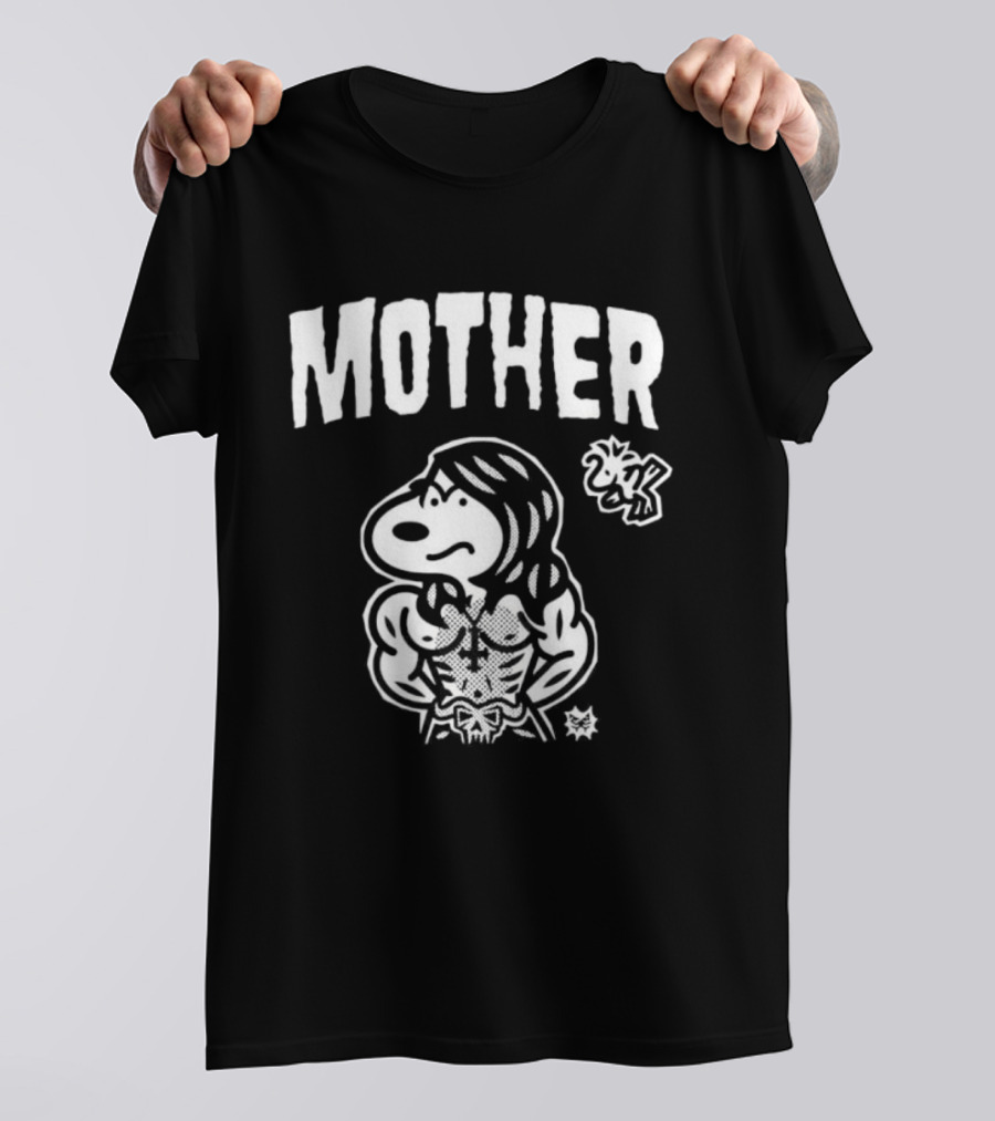 Mother Snoopy Bodybuilder Woodstock Bootleg Cartoon T-Shirt