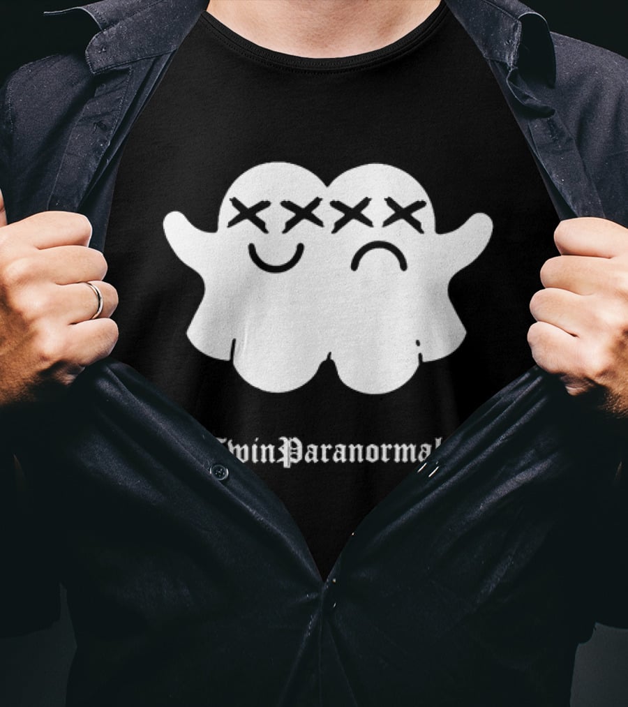 Twin Paranormal Ghost Duo Spooky Matching Spirits T-Shirt