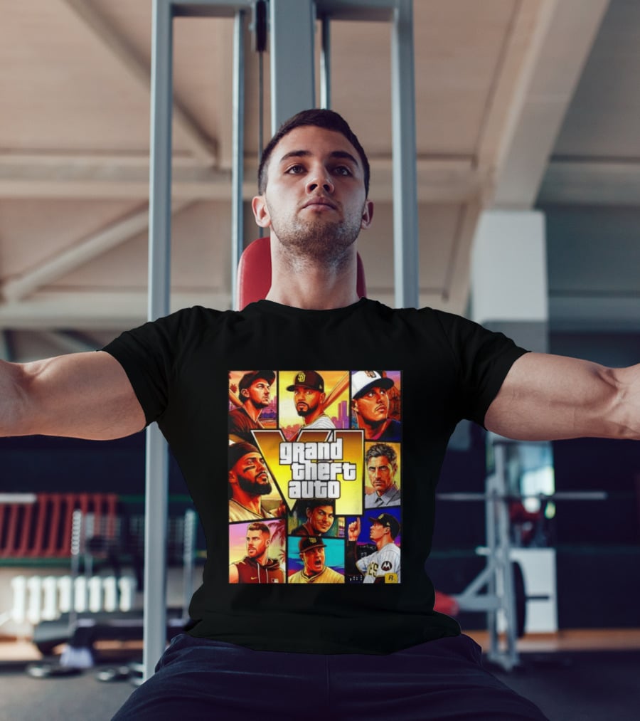 San Diego Padres Grand Theft Auto V Collage Players Team Portraits T-Shirt