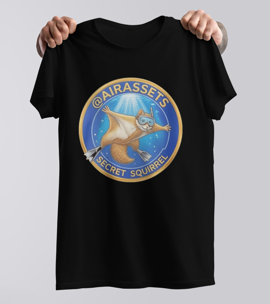 AIRASSETS Secret Squirrel Scuba Diving Flying Squirrel T-Shirt