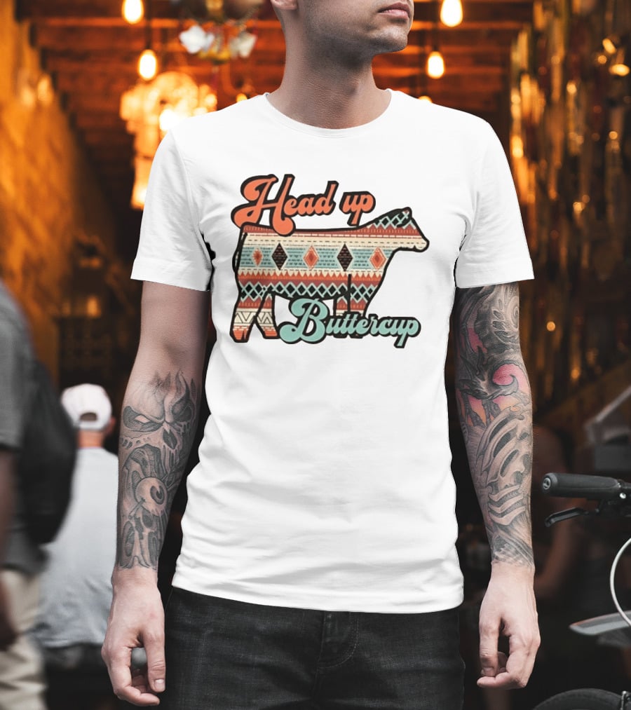 Head Up Buttercup Cow Aztec T-Shirt