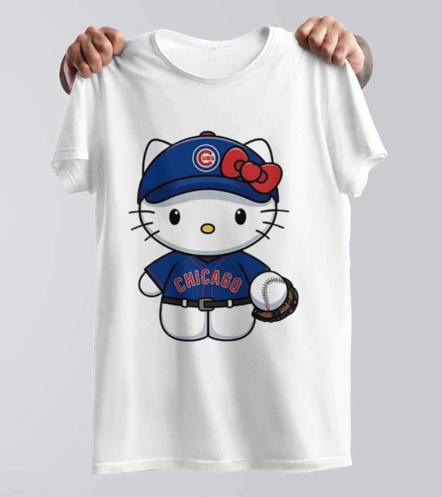 Hello Kitty Chicago Cubs Baseball MLB Collaboration T-Shirt