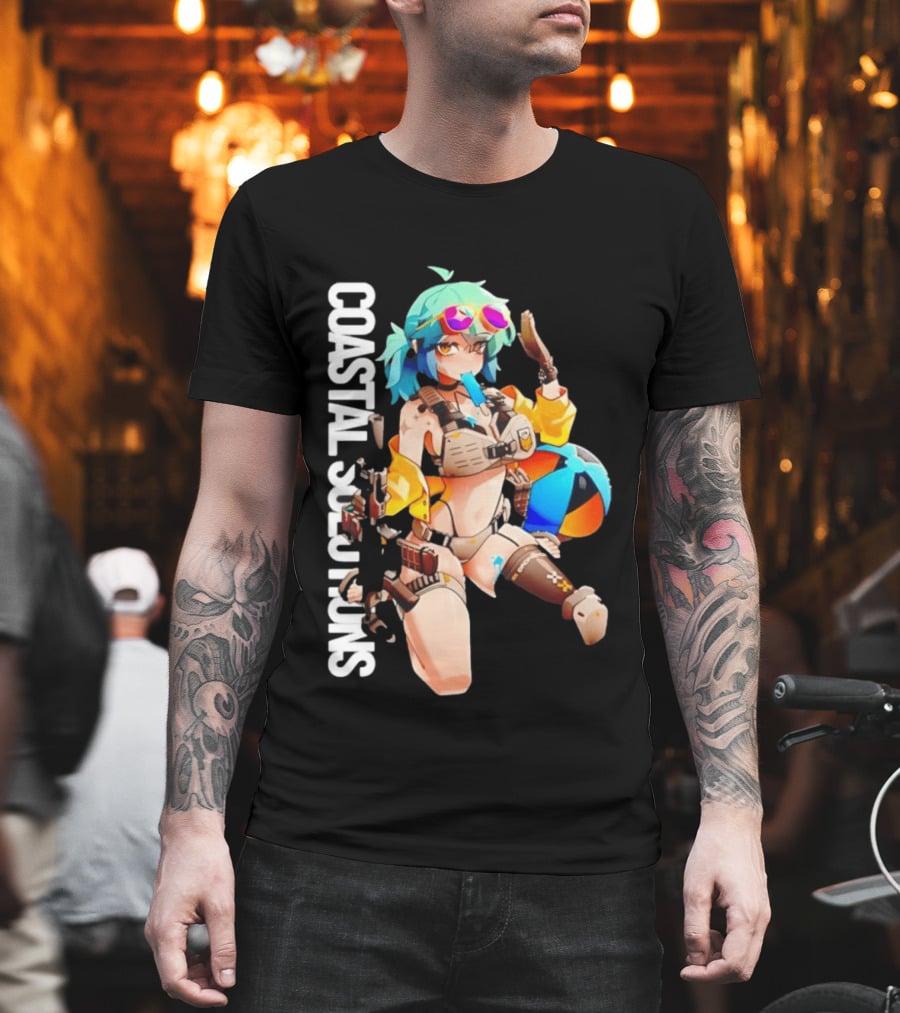 Coastal Solutions Anime Girl Popsicle Tactical Beach Vibes T-Shirt