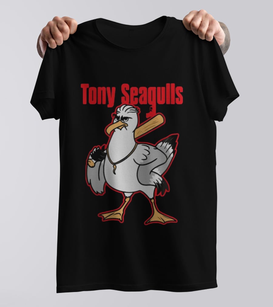 Tony Seagulls Section 10 Bird Character With Baseball Bat T-Shirt