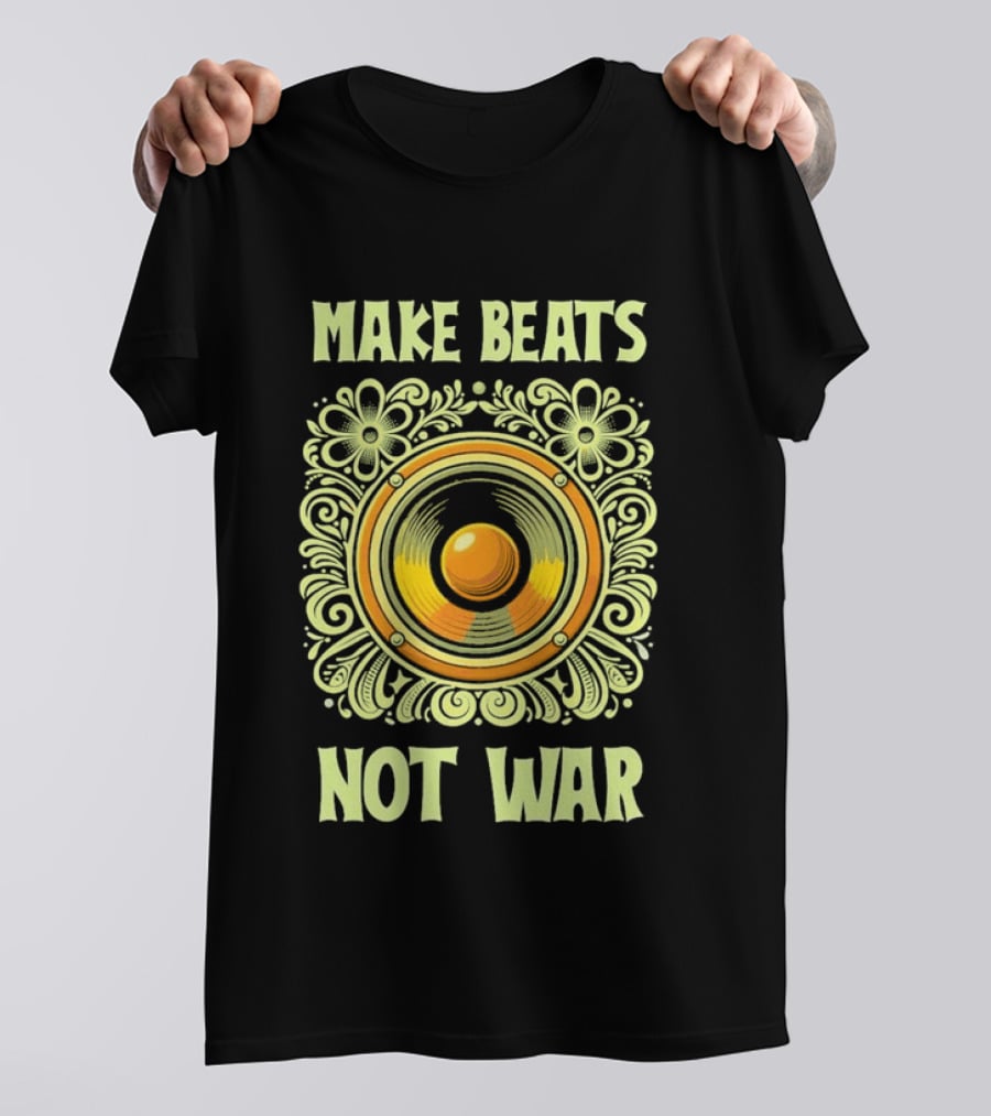Make Beats Not War Boho Hippy Music Speaker T-Shirt