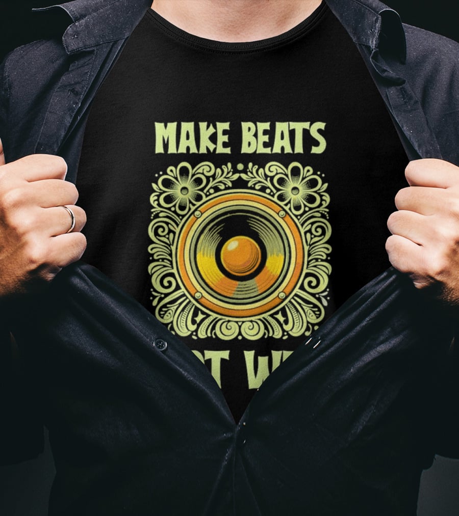 Make Beats Not War Boho Hippy Music Speaker T-Shirt