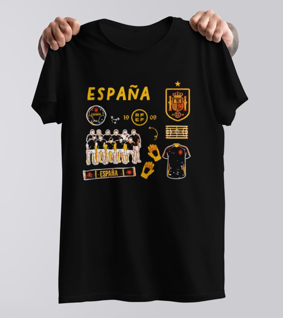Spain Team Collection RFEF Espana Football Crest And Players T-Shirt