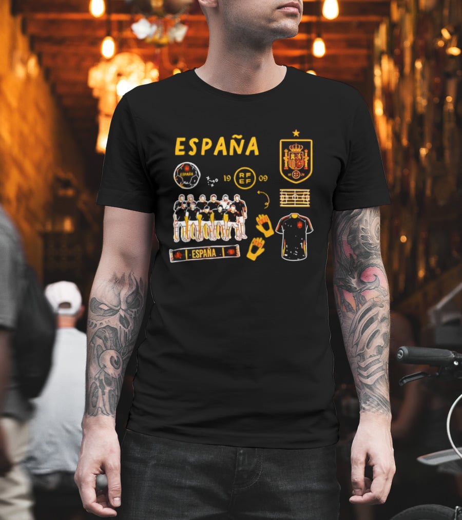 Spain Team Collection RFEF Espana Football Crest And Players T-Shirt