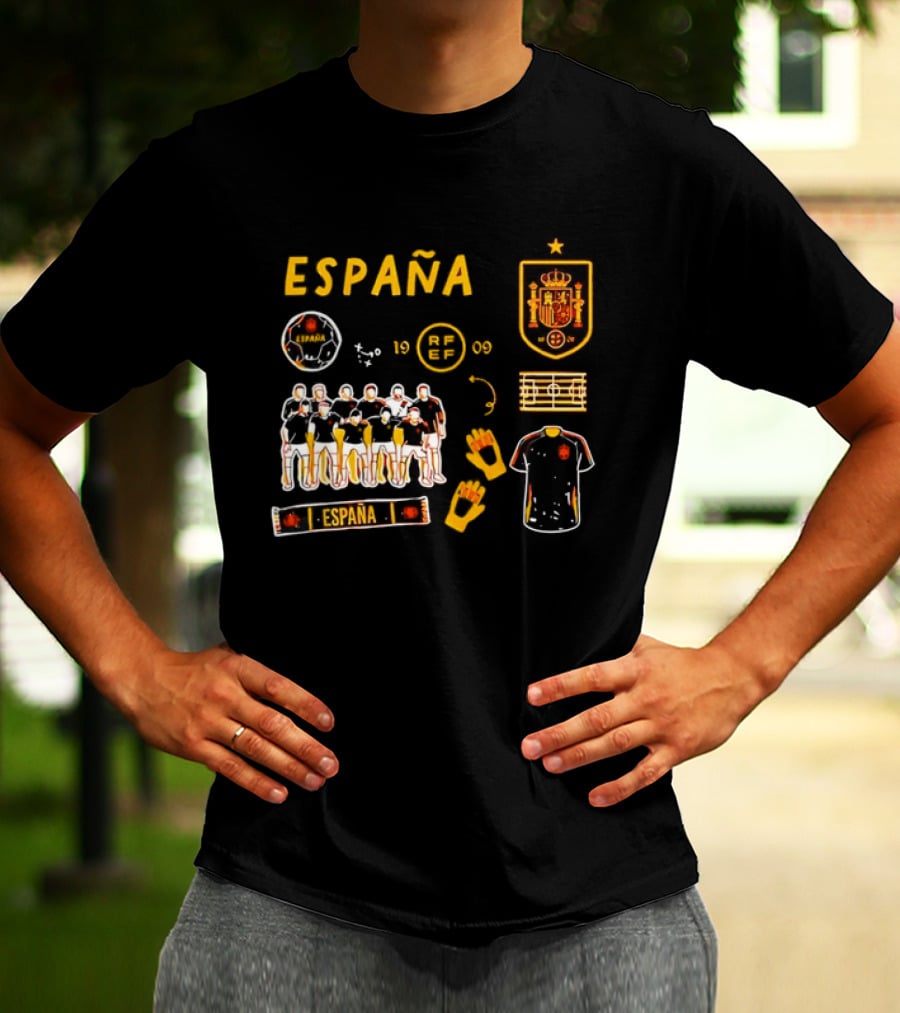 Spain Team Collection RFEF Espana Football Crest And Players T-Shirt