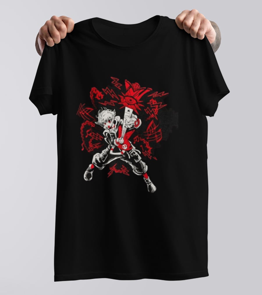 Neku Sakuraba The World Ends With You Gachi Red And Black Dynamic T-Shirt