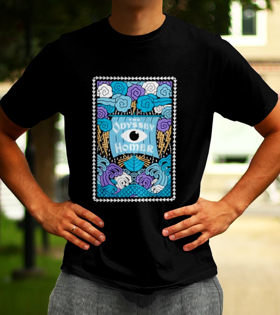 The Odyssey Homer Cyclops Eye Lightning Waves T-Shirt