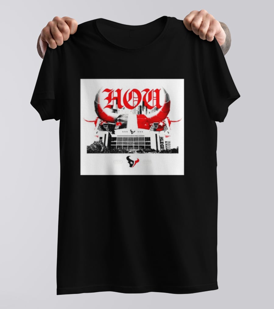 Houston Texans HOU H Town Red Bull Horns T-Shirt