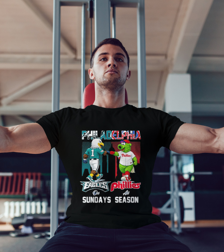 Philadelphia Eagles Phillies Fist Bump Sundays At Season T-Shirt