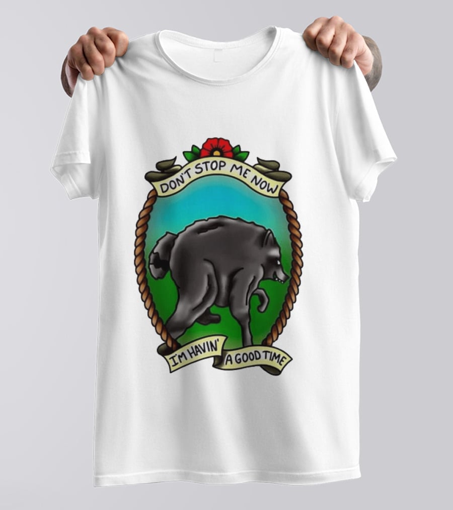 Dancing Wolf Don't Stop Me Now I'm Havin' A Good Time T-Shirt