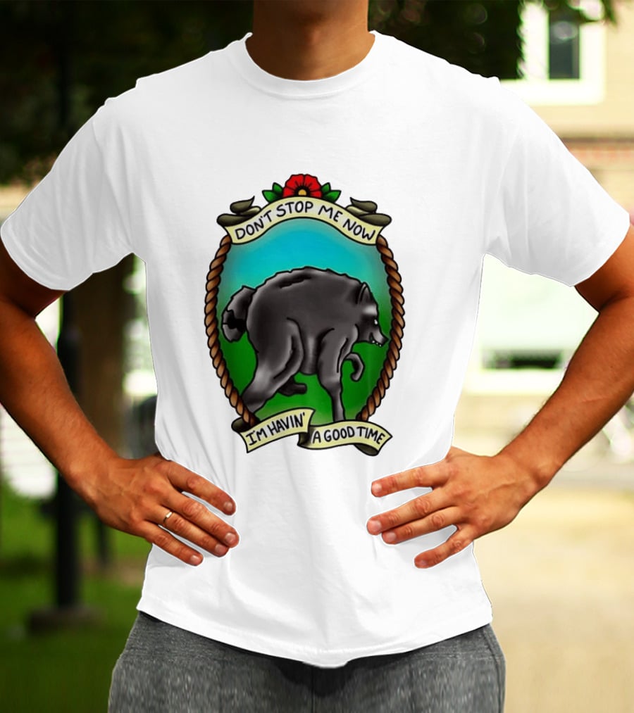 Dancing Wolf Don't Stop Me Now I'm Havin' A Good Time T-Shirt