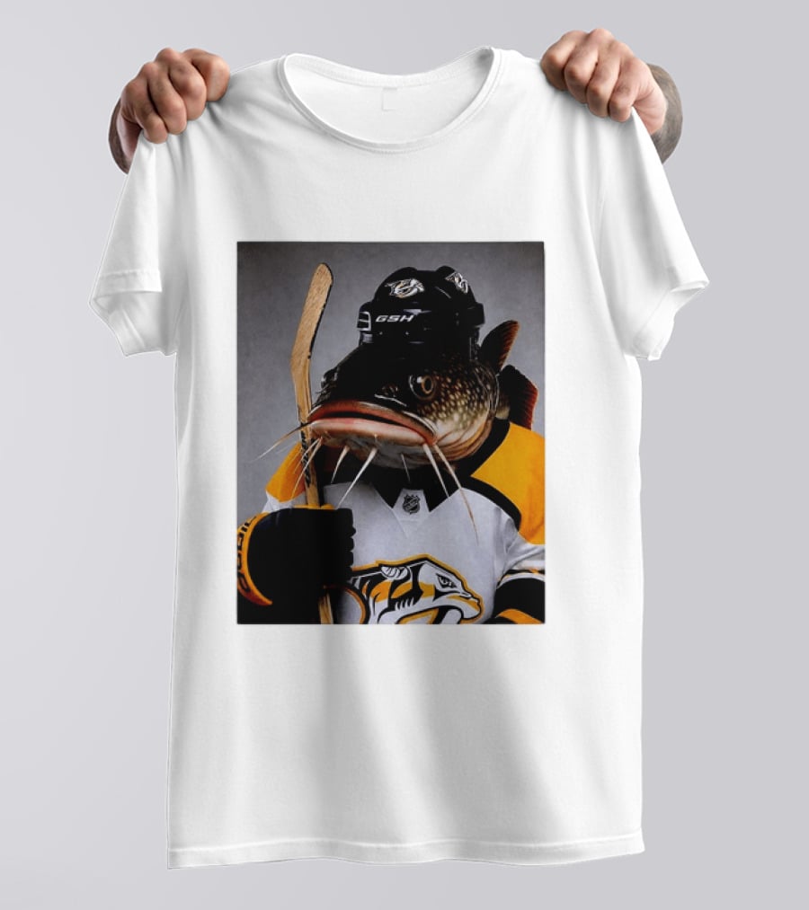 Nashville Predators Catfish Hockey Mascot Community Spirit T-Shirt