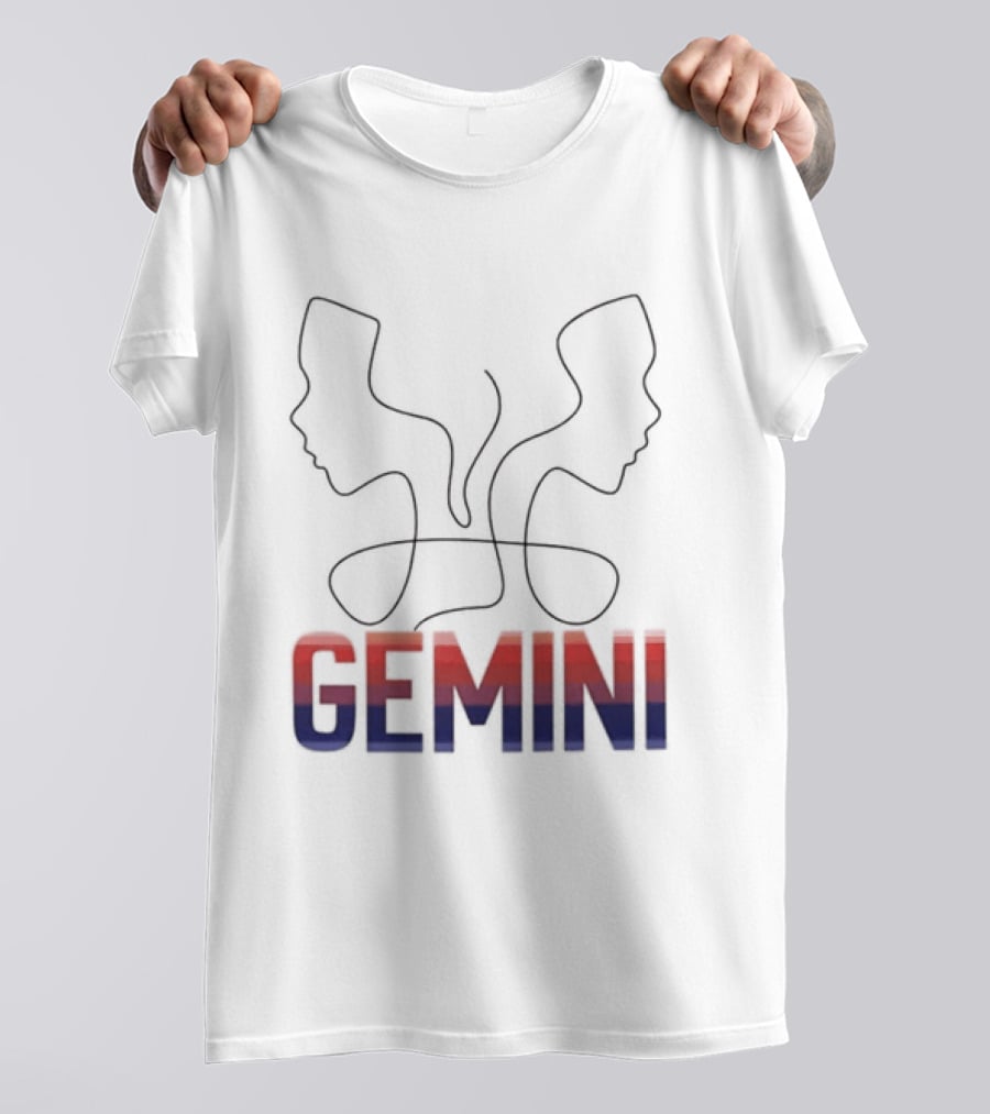 Gemini Zodiac Rainbow Outline LGBTQ Pride T-Shirt