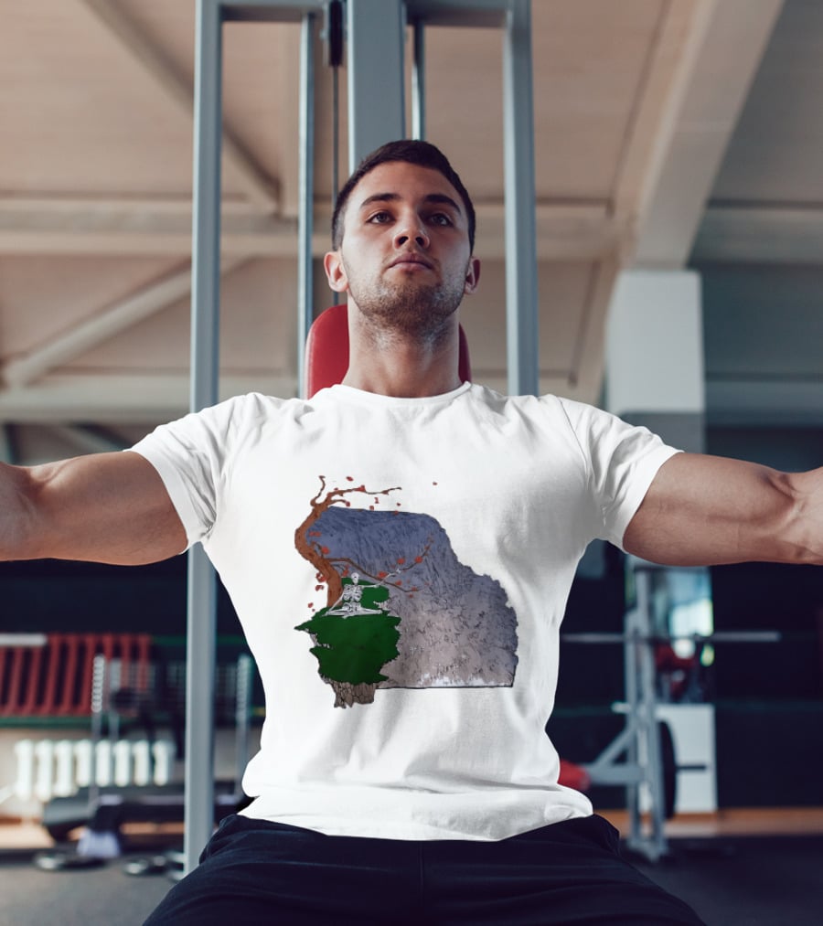 Grateful Dead Skeleton Meditating Under Flowering Tree T-Shirt
