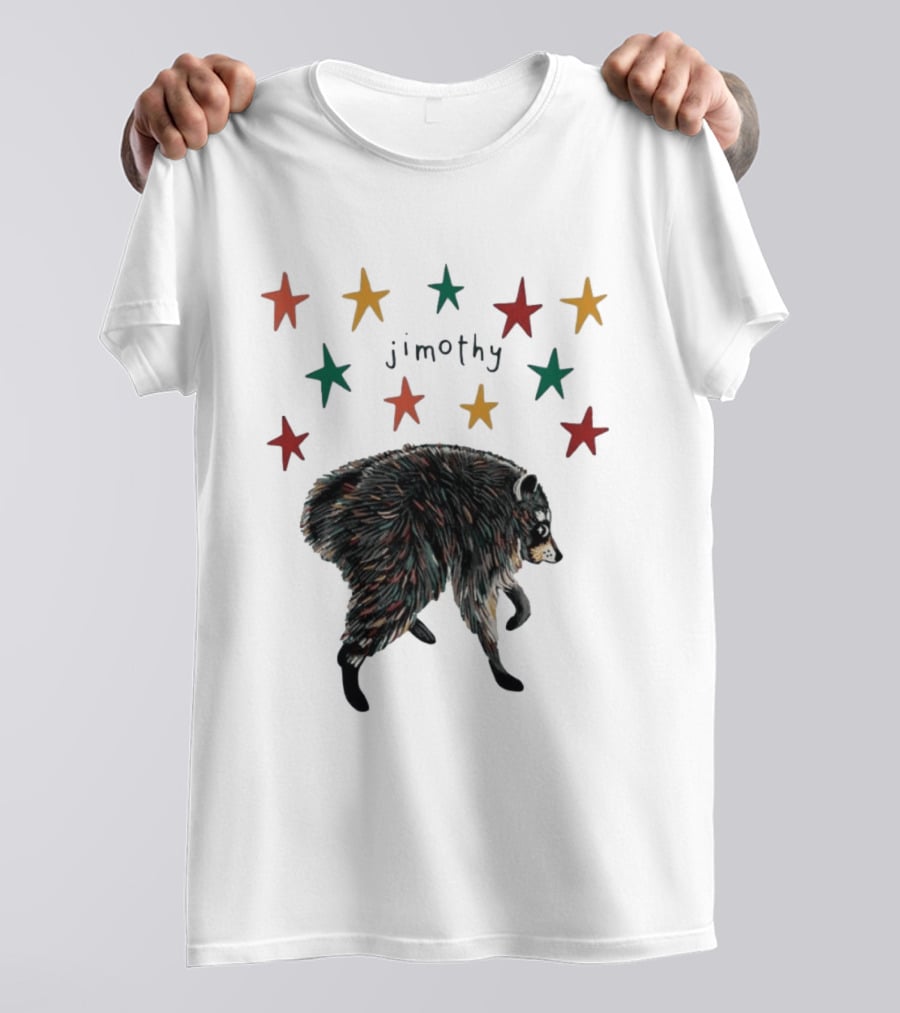 Jimothy Colorful Bear Stars Whimsical Animal T-Shirt