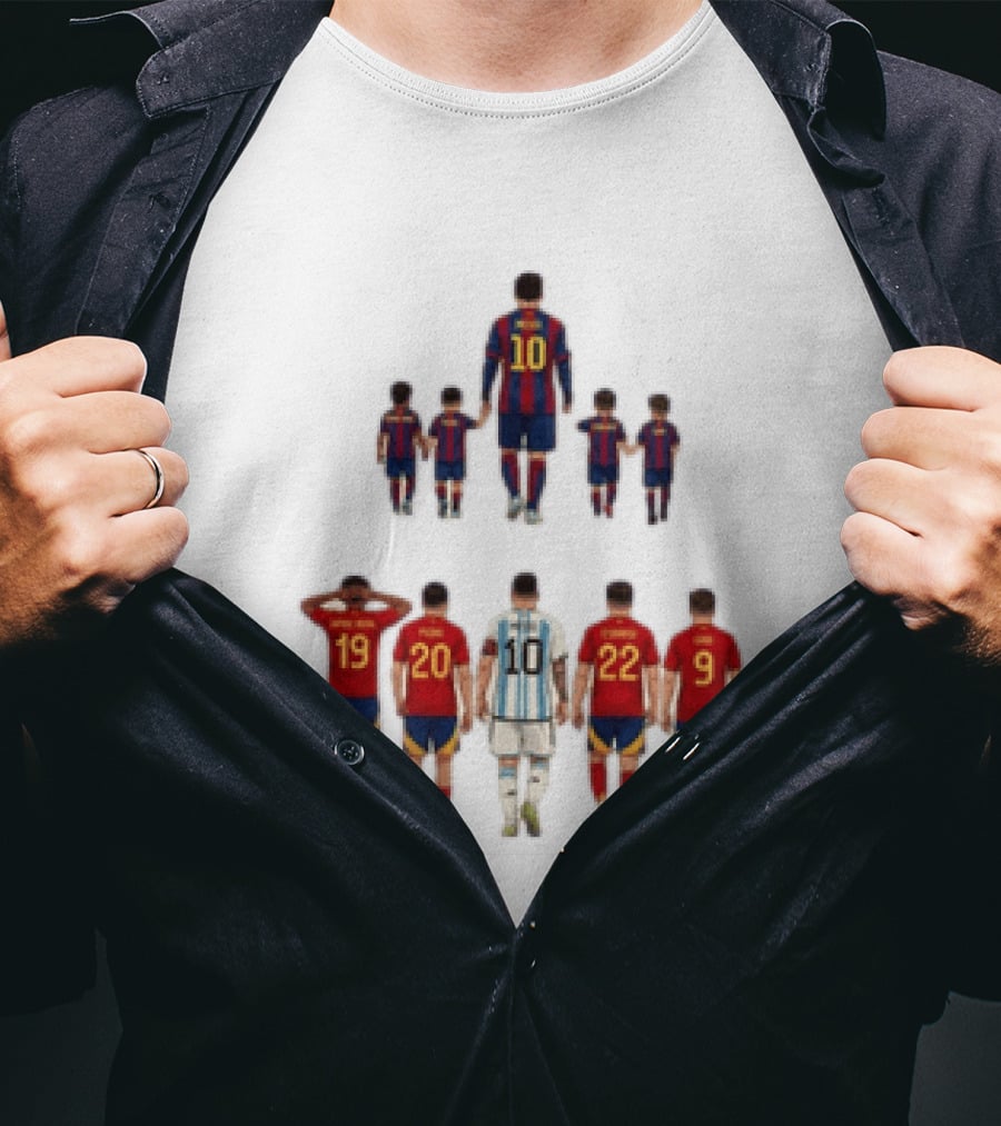 Lionel Messi With Lamine Yamal Pedri Gavi Football Legends T-Shirt