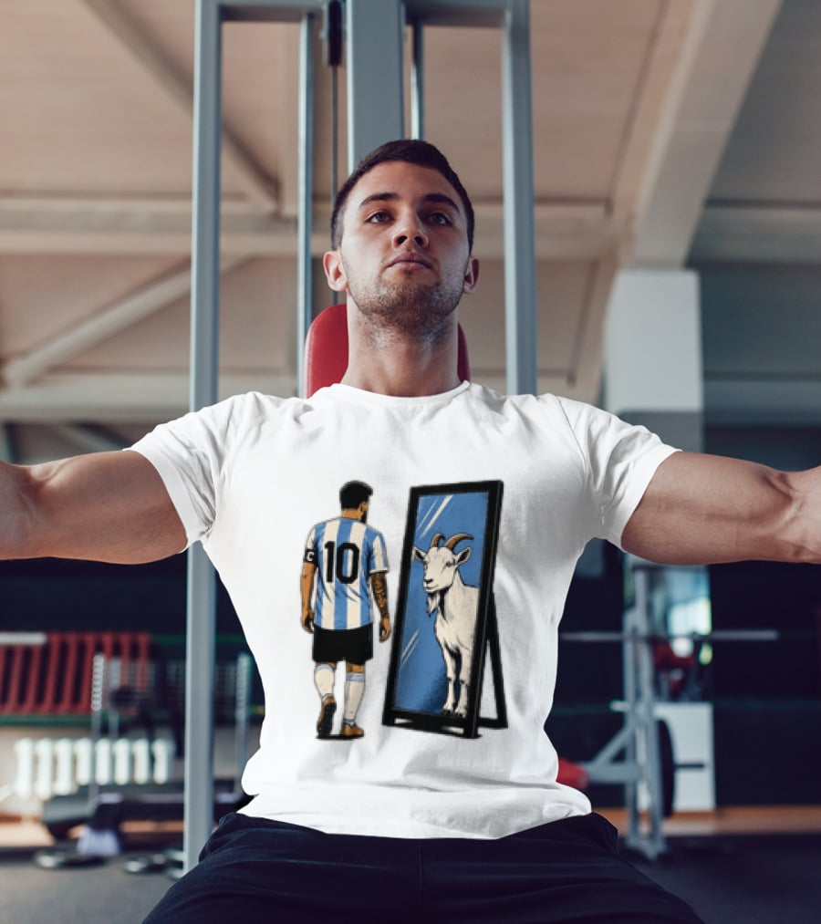 Messi Argentina 10 Reflecting GOAT Mirror Soccer T-Shirt