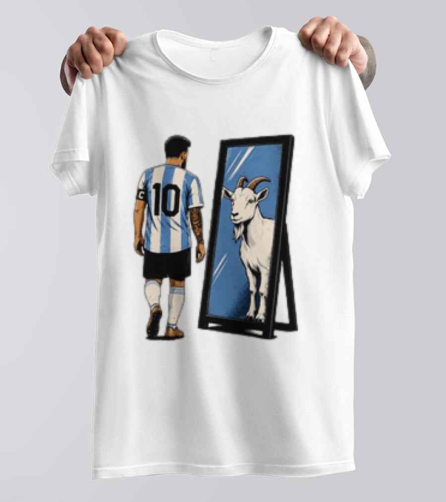 Messi Argentina 10 Reflecting GOAT Mirror Soccer T-Shirt