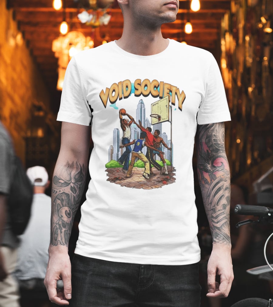 Void Society Urban Basketball Action Cityscape Players T-Shirt