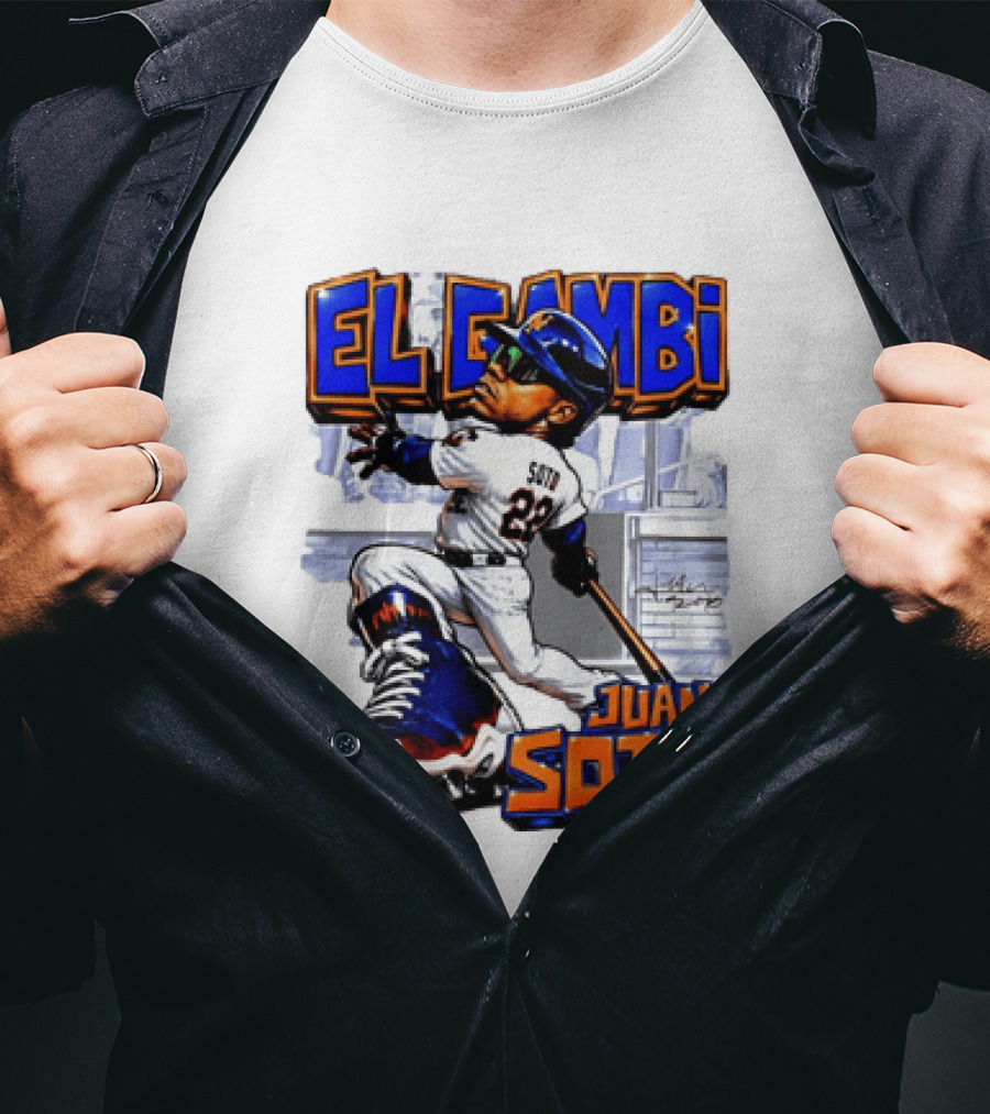 New York Mets El Gambi Juan Soto 22 Baseball T-Shirt