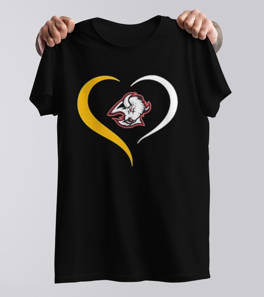 Buffalo Heart With Buffalo Head And Dual Heart T-Shirt