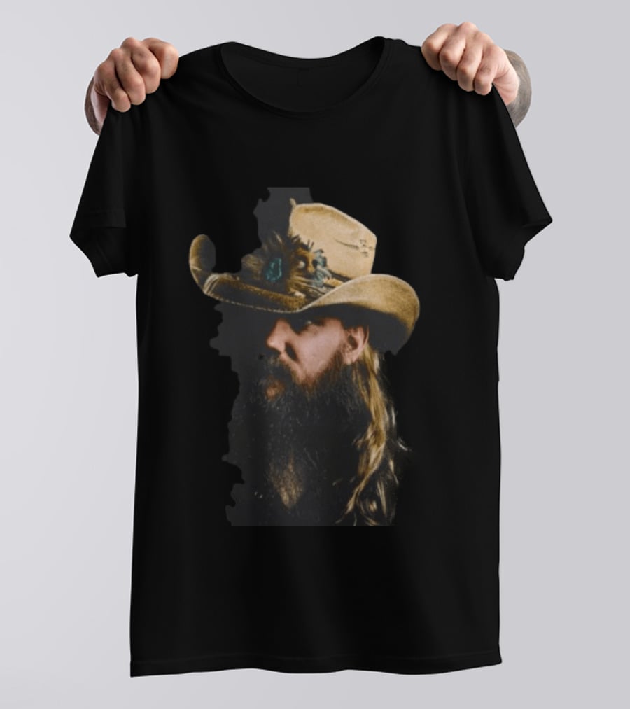 Chris Stapleton Cowboy Hat Portrait Country Music T-Shirt
