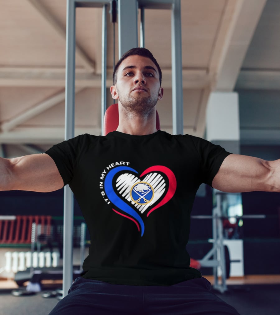 Buffalo Sabres It's In My Heart Blue And Red Heart Shape T-Shirt